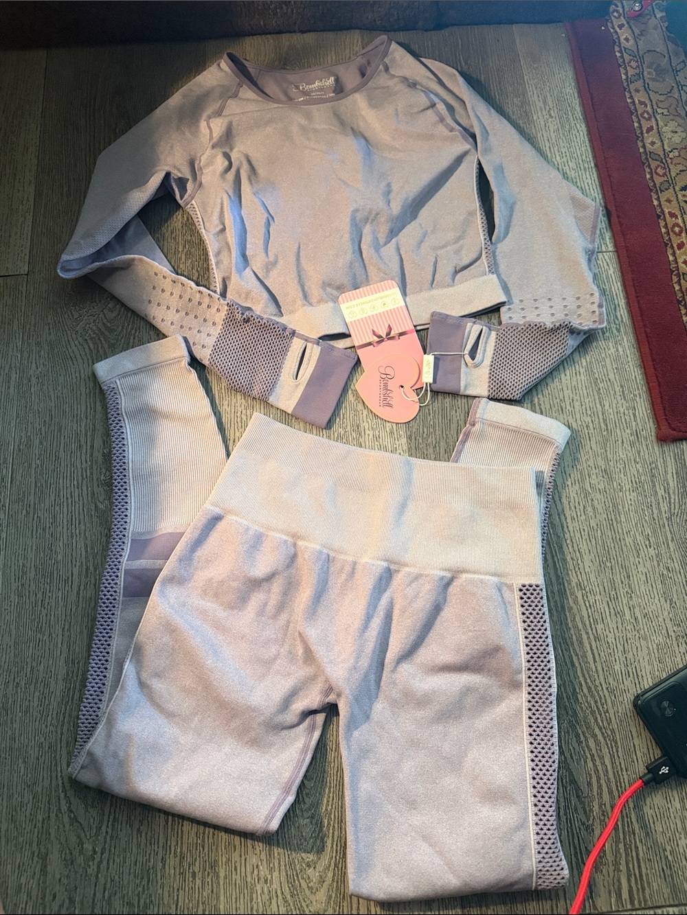 Bombshell sportswear Seamless Lilac Active Crop Top & Legging Set